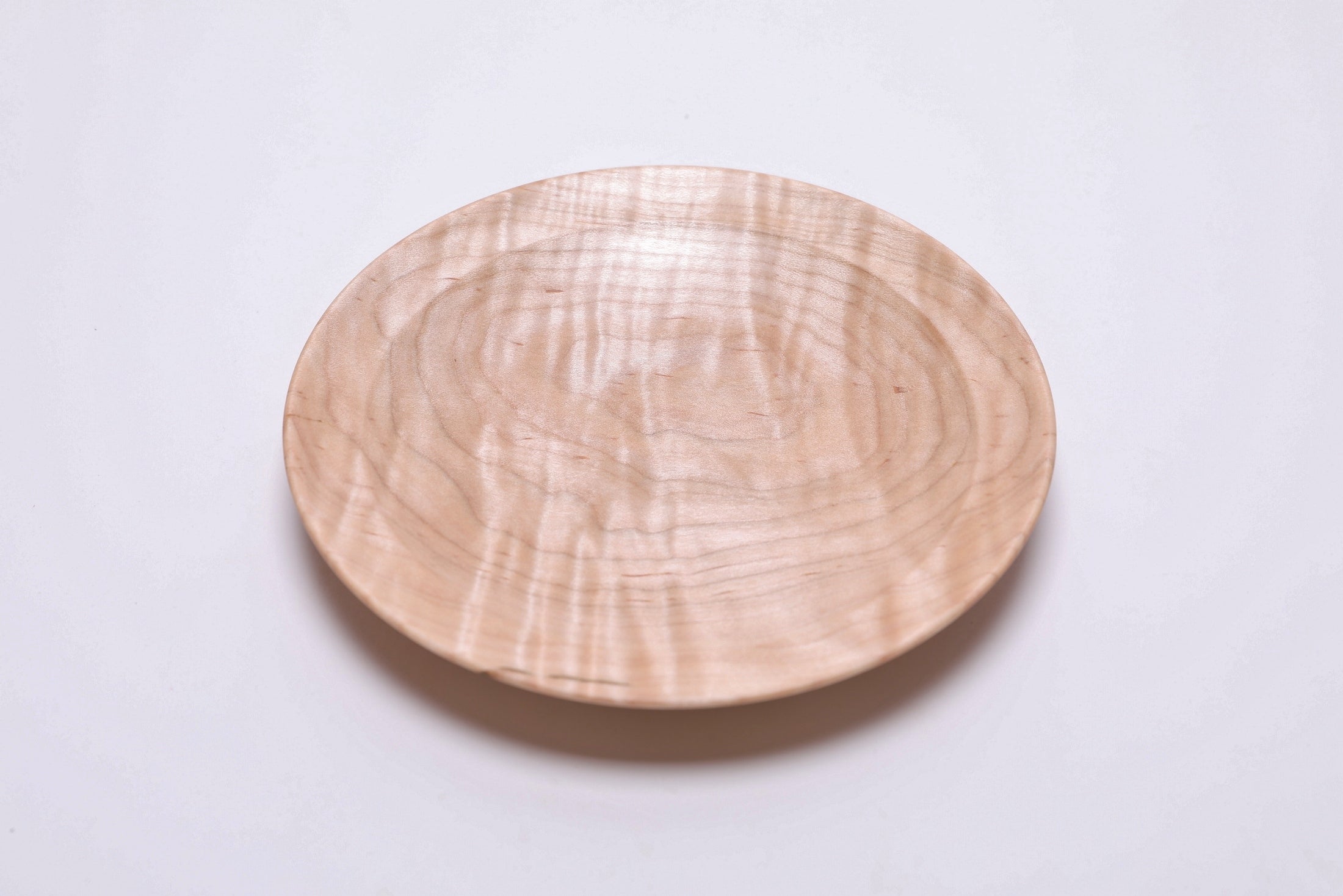 Curly Tiger Sugar Maple Wooden Ring Dish  #2727  (6 3/4" x 1")