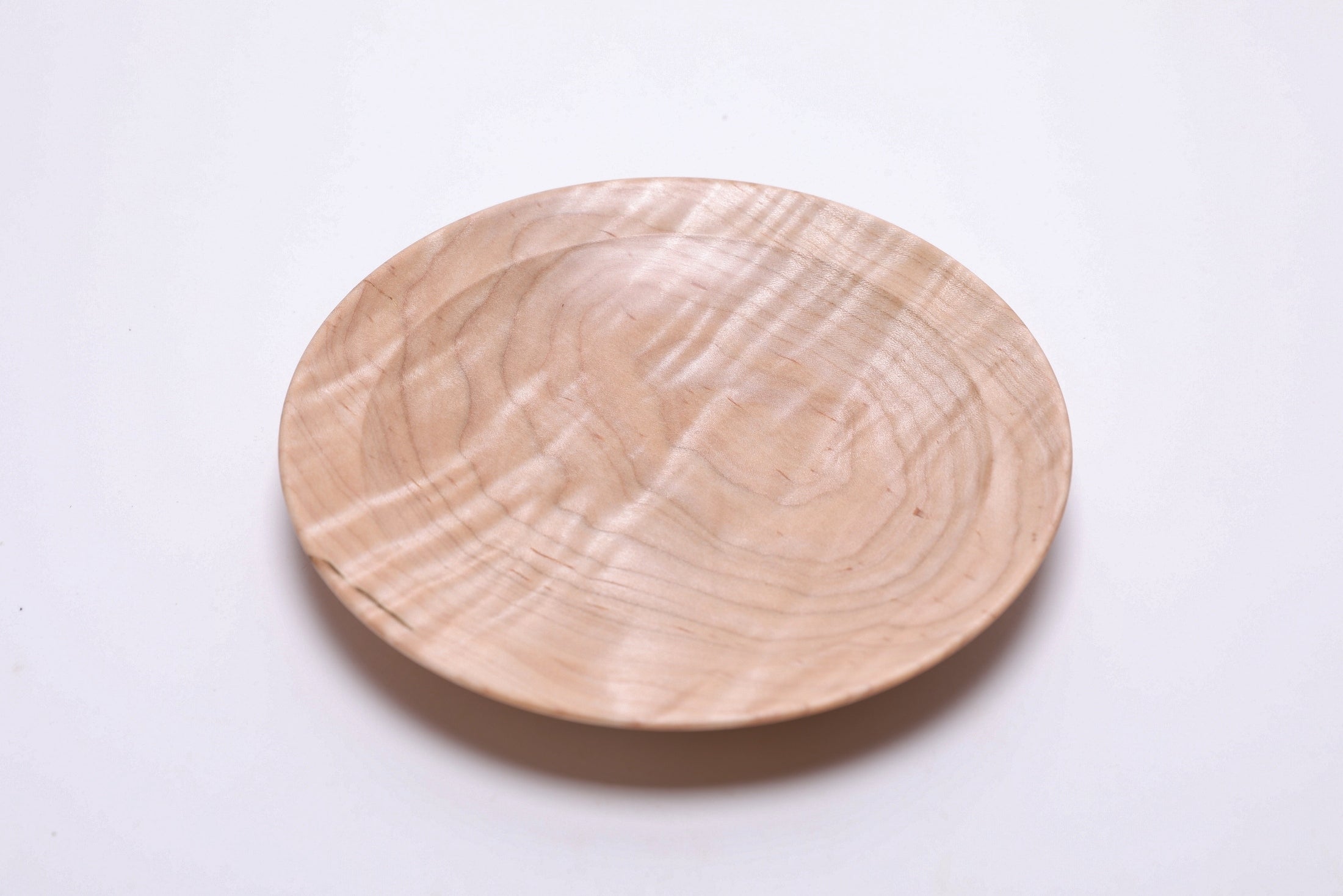 Curly Tiger Sugar Maple Wooden Ring Dish  #2727  (6 3/4" x 1")