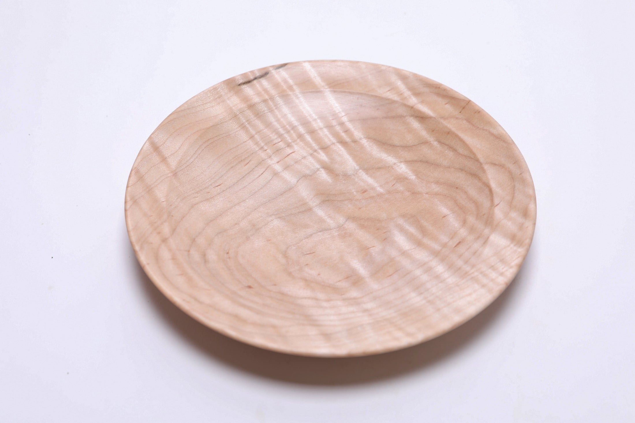 Curly Tiger Sugar Maple Wooden Ring Dish  #2727  (6 3/4" x 1")