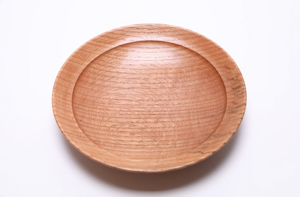 #2724 Quartersawn Red Oak Shallow Wooden Bowl  (9 3/4" x 2")