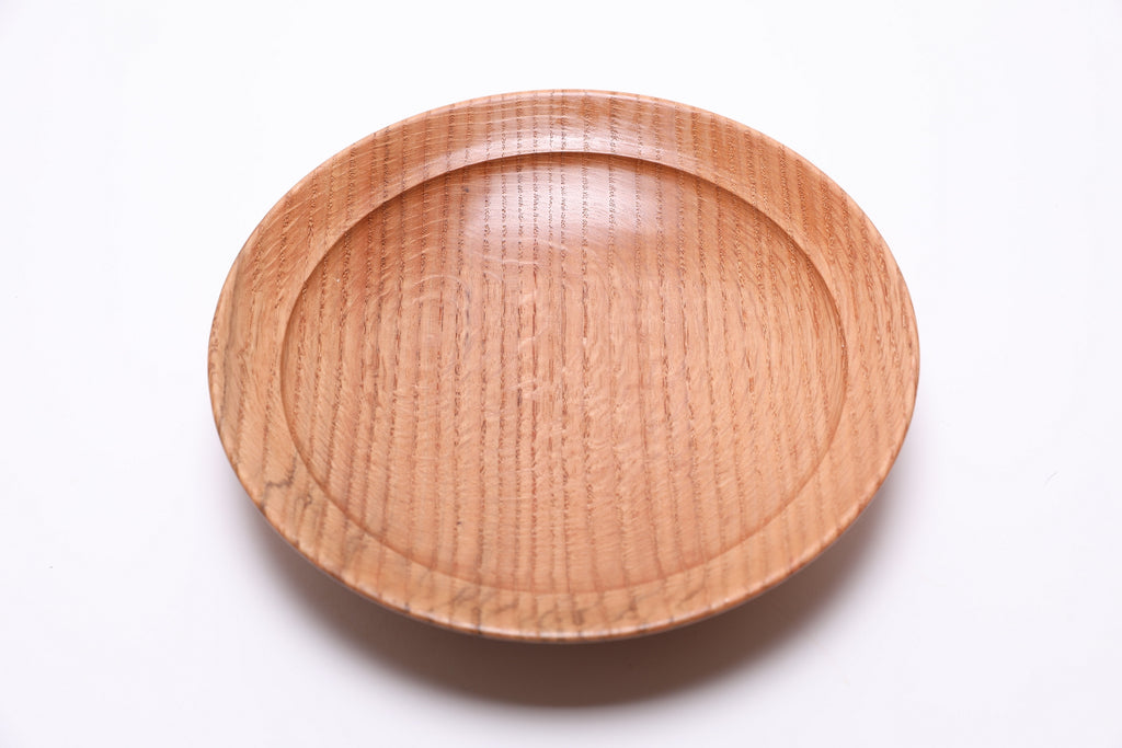 #2724 Quartersawn Red Oak Shallow Wooden Bowl  (9 3/4" x 2")