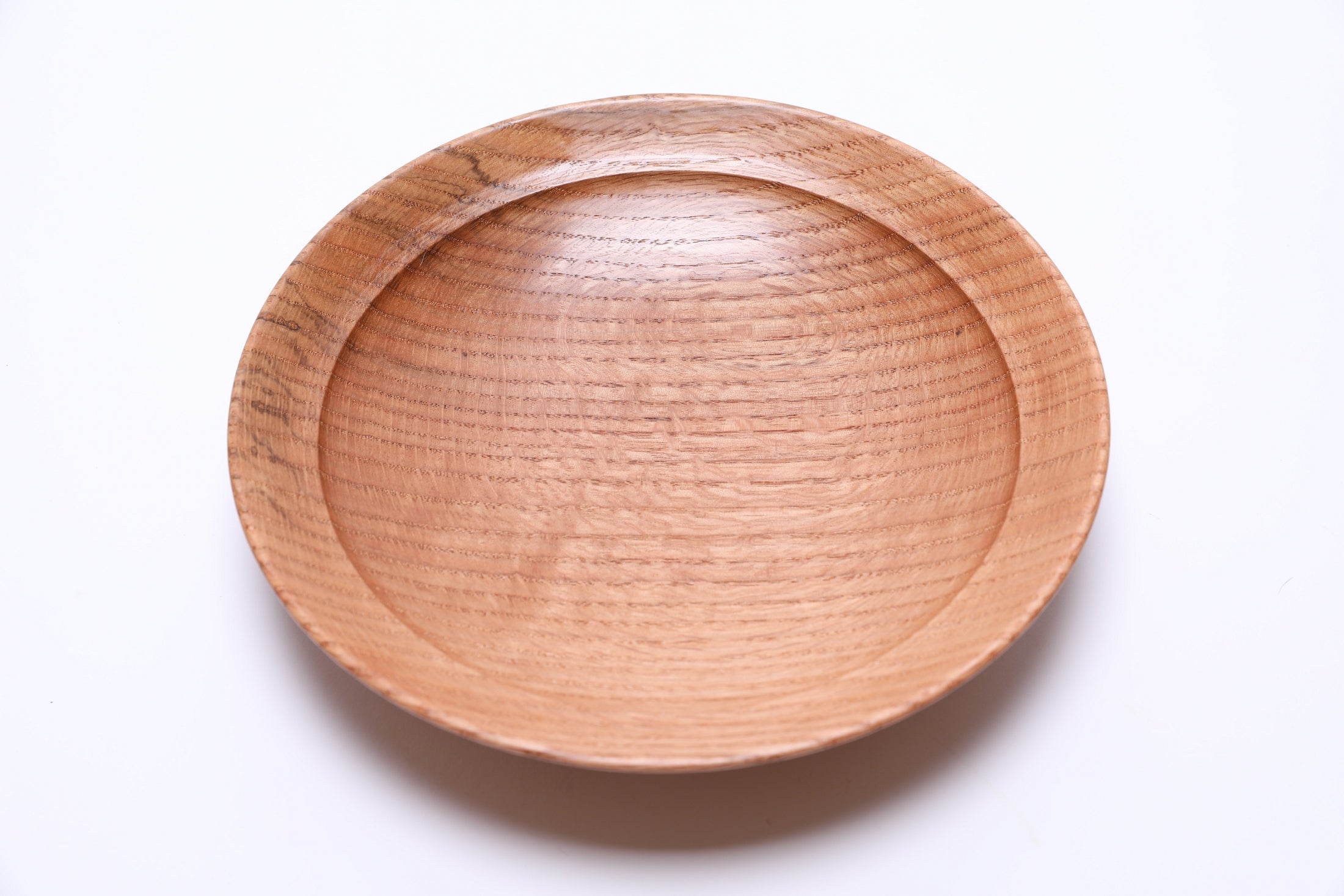 #2724 Quartersawn Red Oak Shallow Wooden Bowl  (9 3/4" x 2")