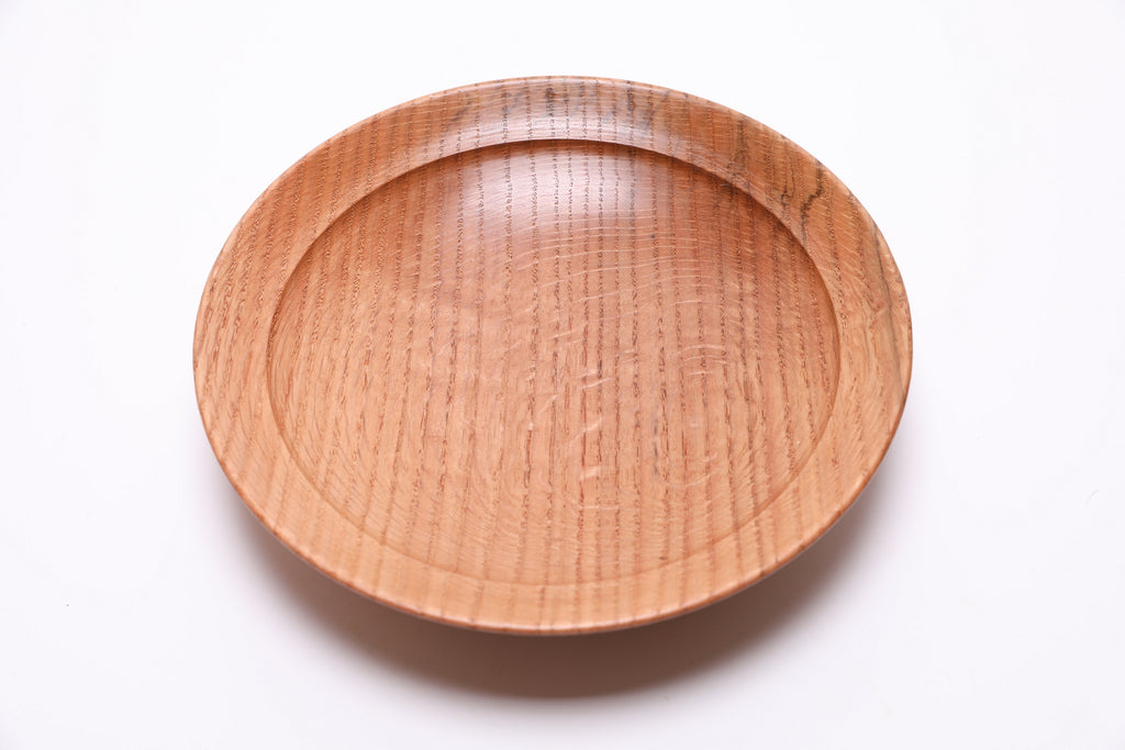 #2724 Quartersawn Red Oak Shallow Wooden Bowl  (9 3/4" x 2")
