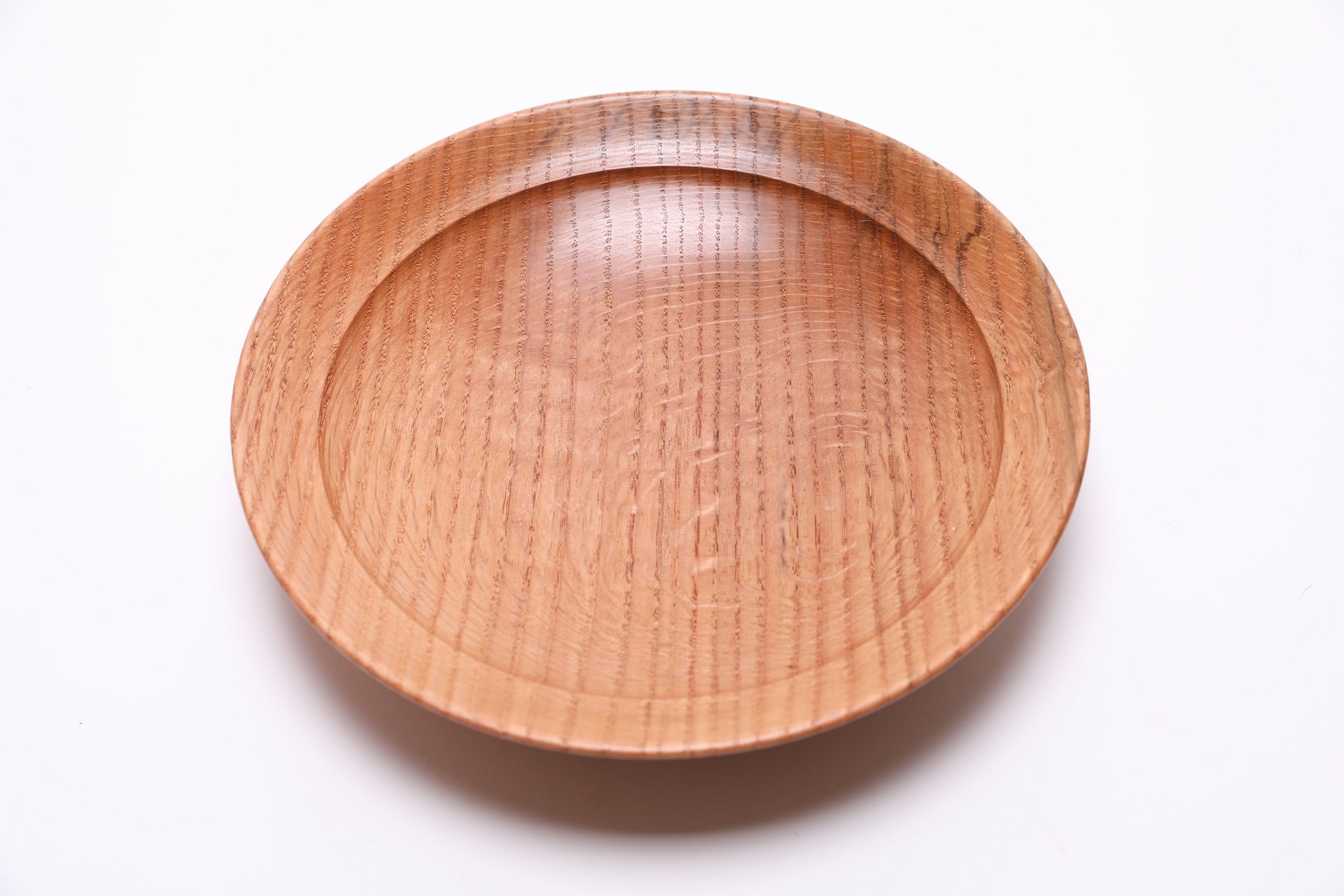 #2724 Quartersawn Red Oak Shallow Wooden Bowl  (9 3/4" x 2")