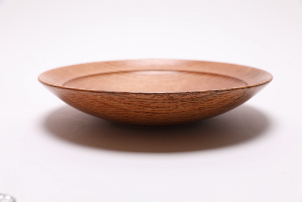 #2724 Quartersawn Red Oak Shallow Wooden Bowl  (9 3/4" x 2")