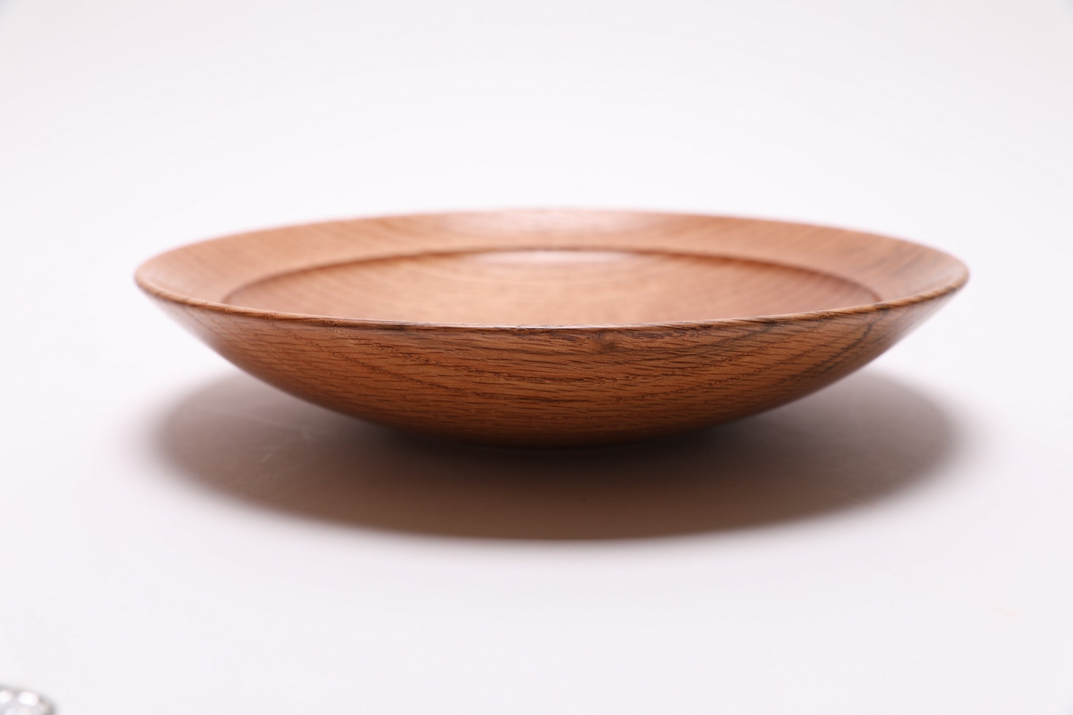 #2724 Quartersawn Red Oak Shallow Wooden Bowl  (9 3/4" x 2")