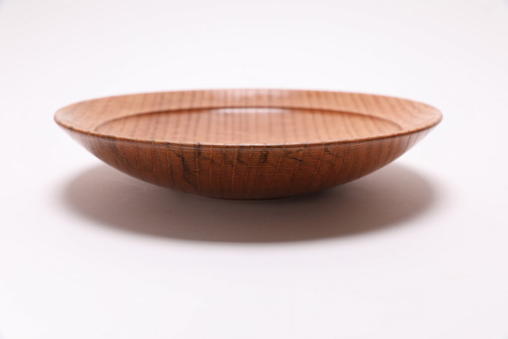 #2724 Quartersawn Red Oak Shallow Wooden Bowl  (9 3/4" x 2")