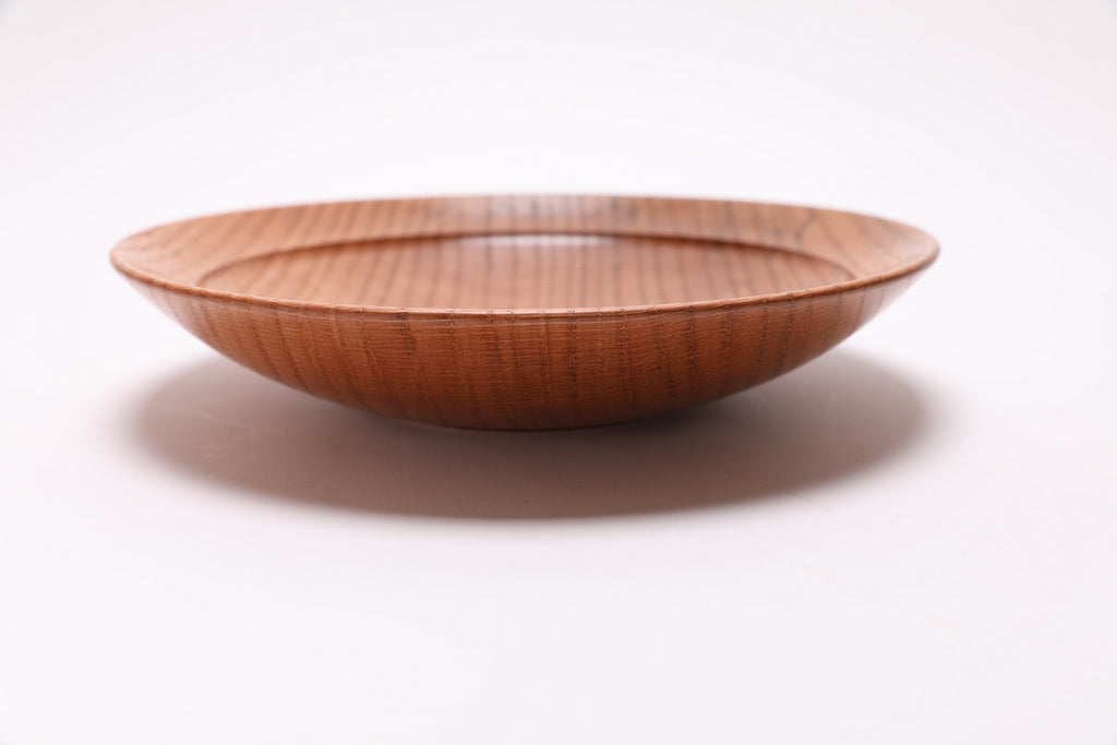 #2724 Quartersawn Red Oak Shallow Wooden Bowl  (9 3/4" x 2")