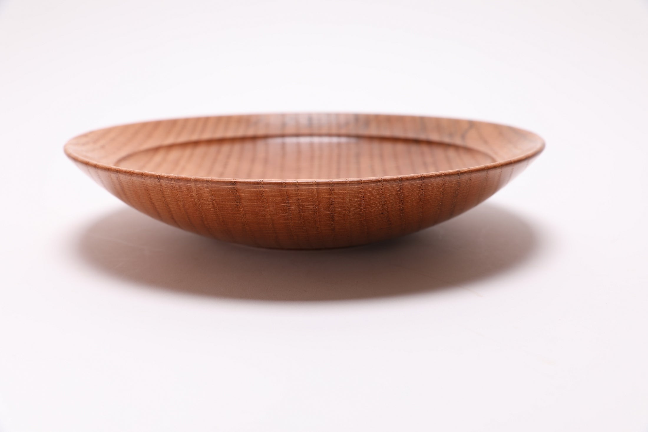 #2724 Quartersawn Red Oak Shallow Wooden Bowl  (9 3/4" x 2")