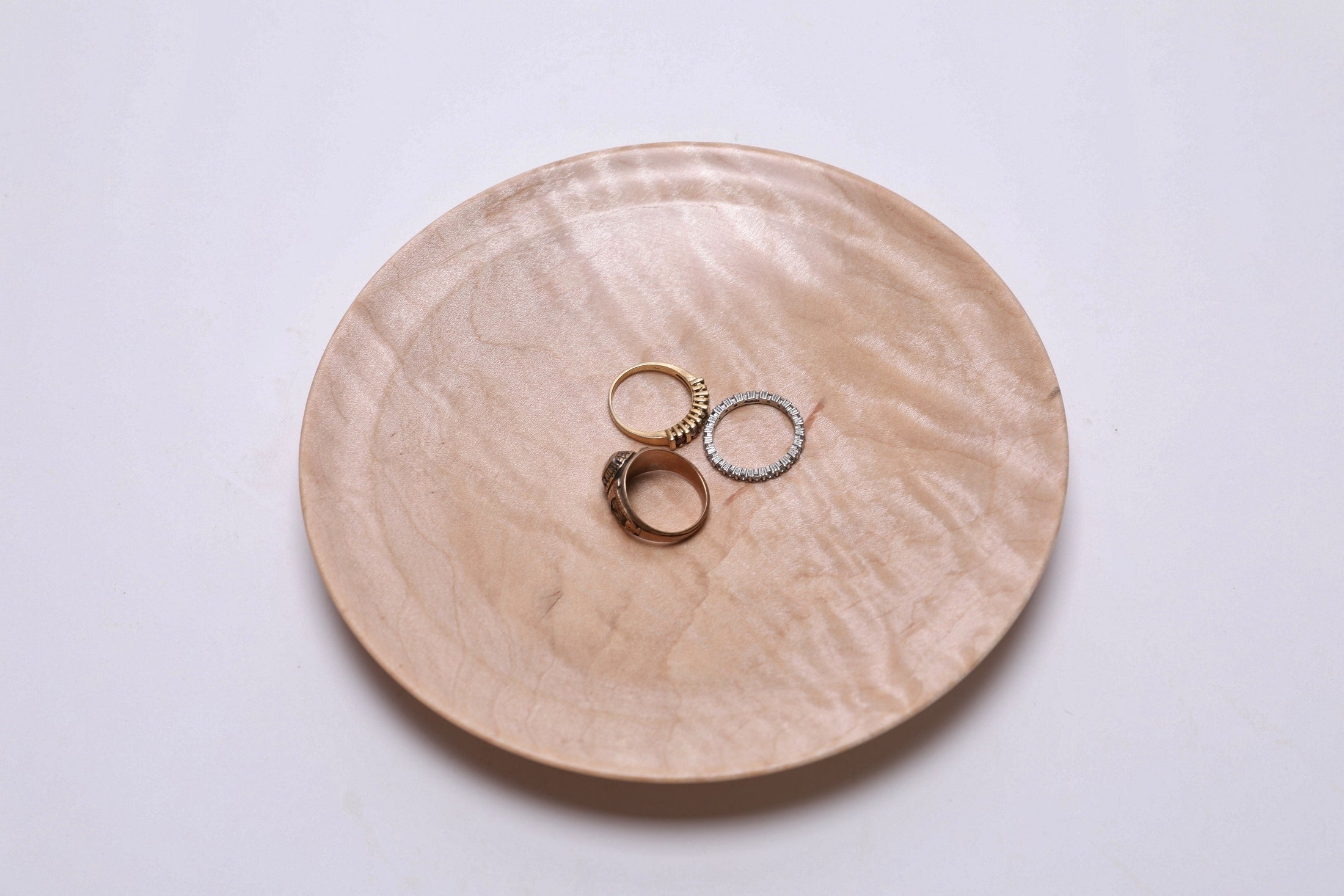 #2688 Quilted Sugar Maple Wooden Ring Dish  (6 1/2" x 1")