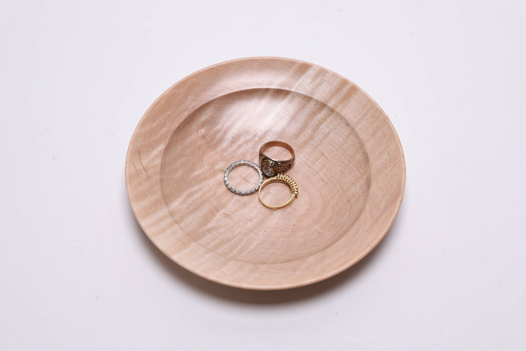 #2725 Tiger Maple Wooden Ring Dish  (6" x 1")