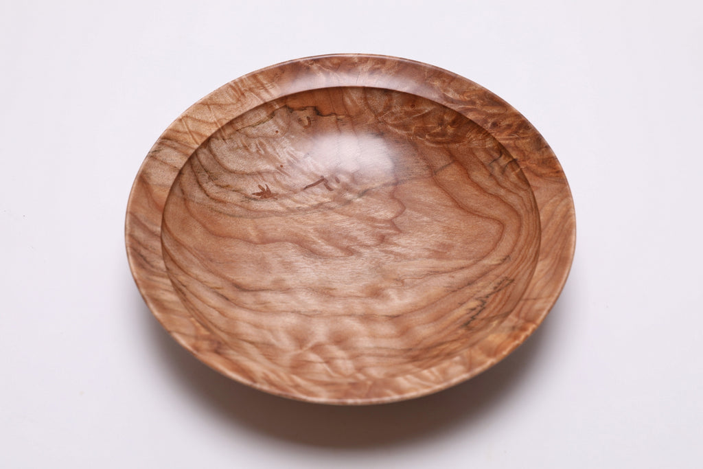 #2732 Quilted Big Leaf Maple Burl Wooden Bowl  (8 1/2" x 2")