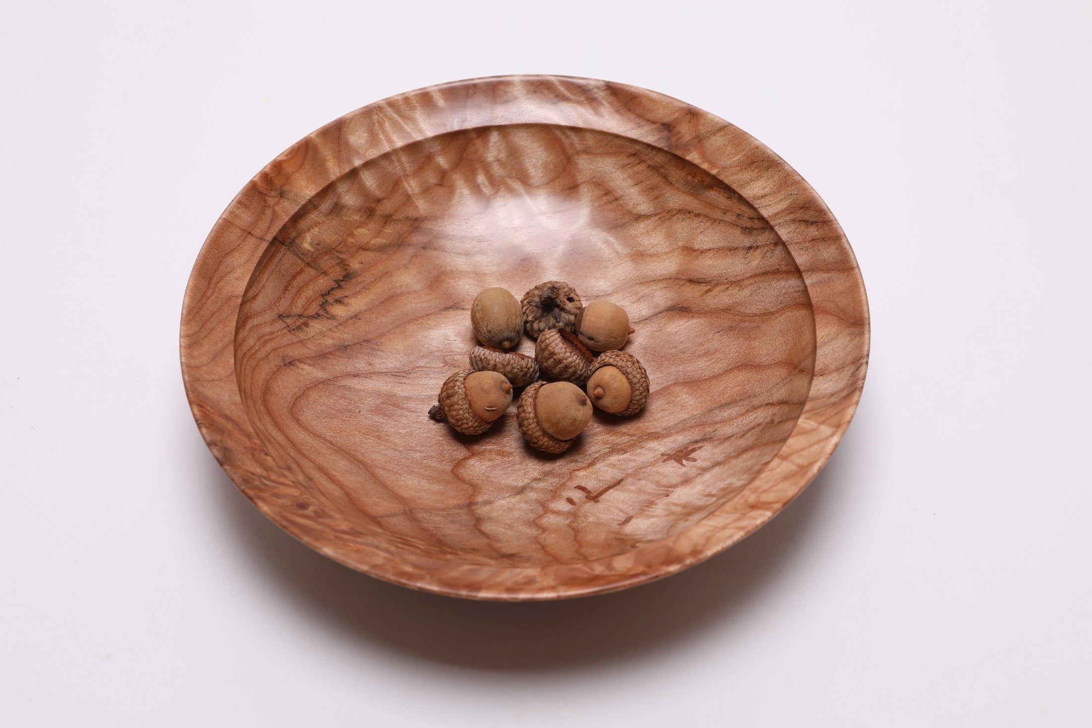 #2732 Quilted Big Leaf Maple Burl Wooden Bowl  (8 1/2" x 2")