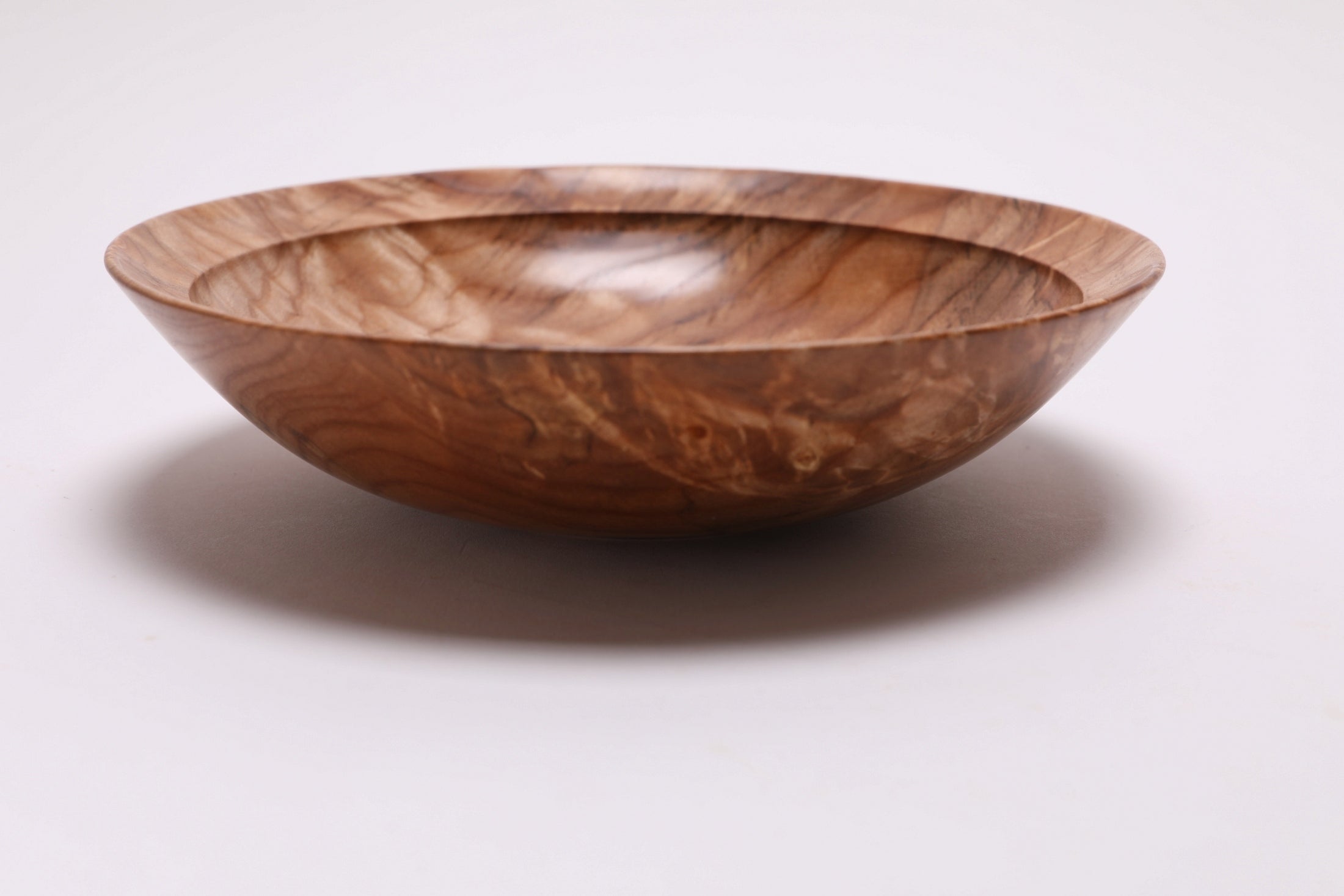 #2732 Quilted Big Leaf Maple Burl Wooden Bowl  (8 1/2" x 2")