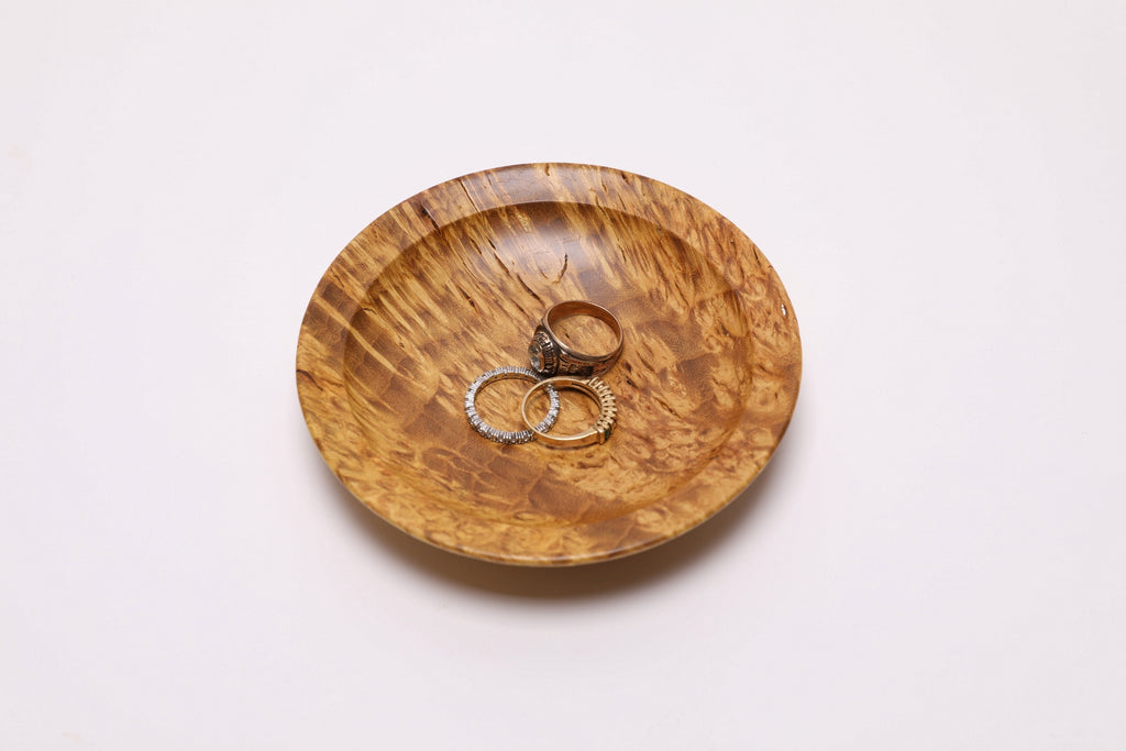 #2729 Mulberry Burl Wooden Ring Dish  (4 5/8" x 1")