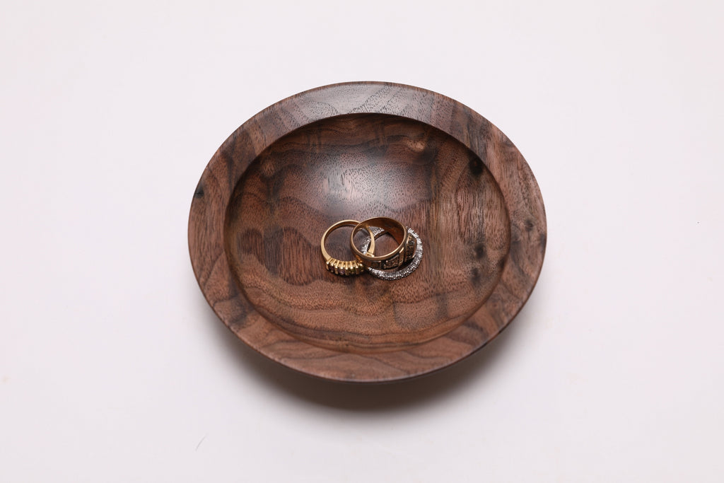 Curly Wild Black Walnut Wooden Ring Dish  #2736  (4 7/8" x 1 1/4")
