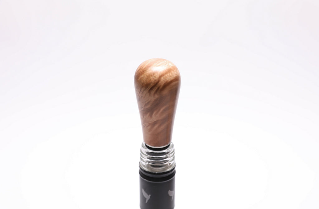 Big leaf maple burl wine stopper 4 x 1 3/8 inches with premium Niles SS9000 stainless steel mechanism
