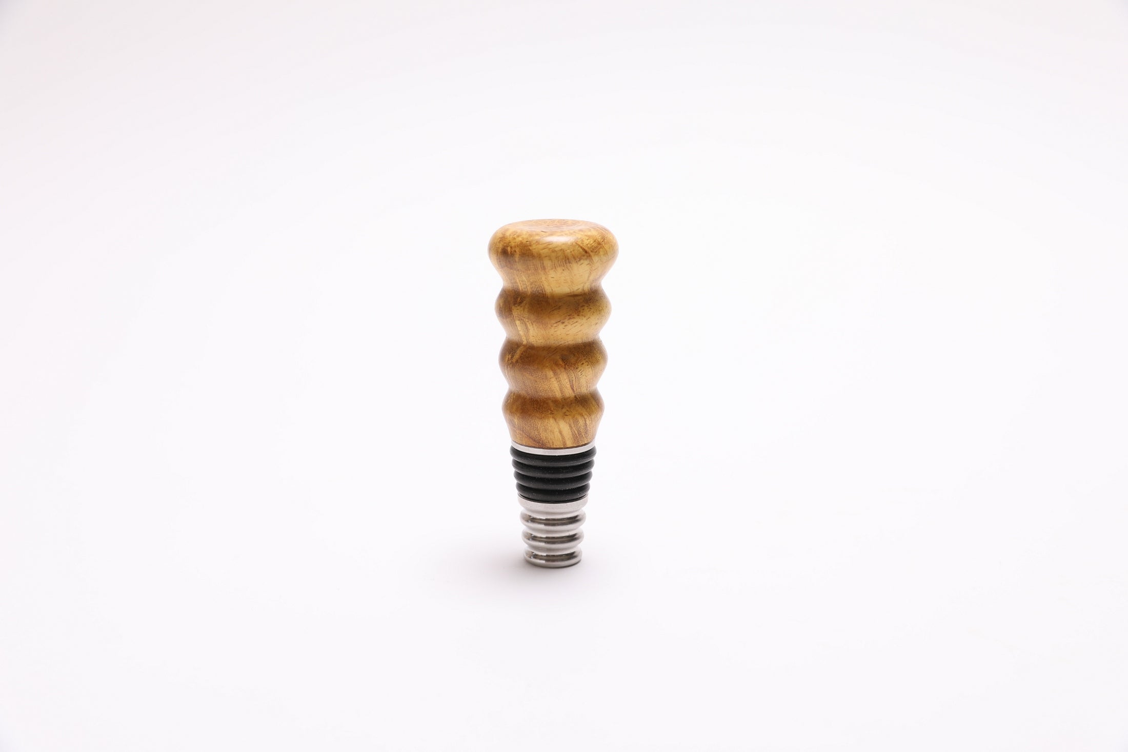 Wooden mulberry burl bottle stopper 3 1/4 x 1 1/4 inches with stainless steel Niles SS7000 mechanism
