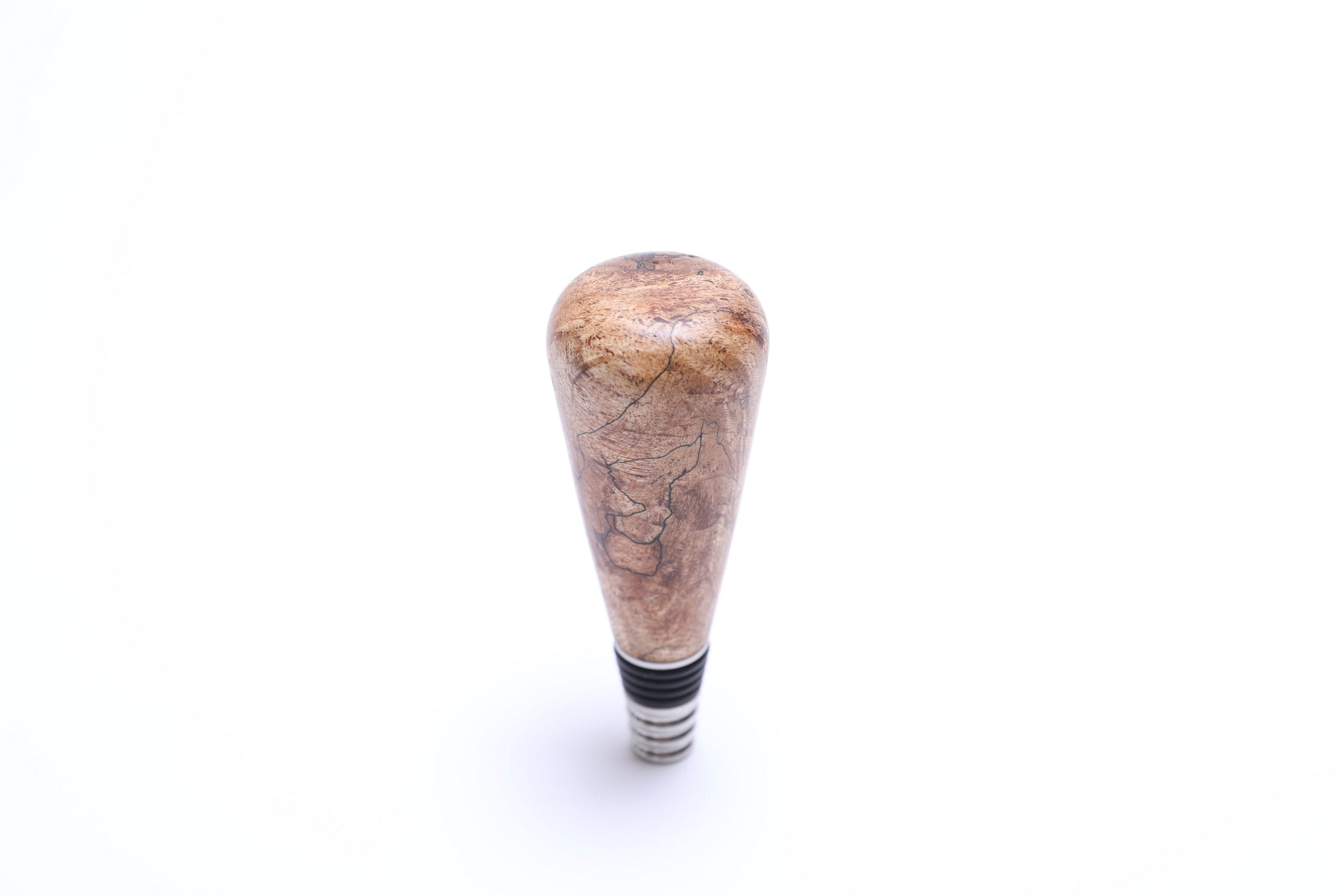 Spalted big leaf maple wine stopper with food-safe natural oil finish