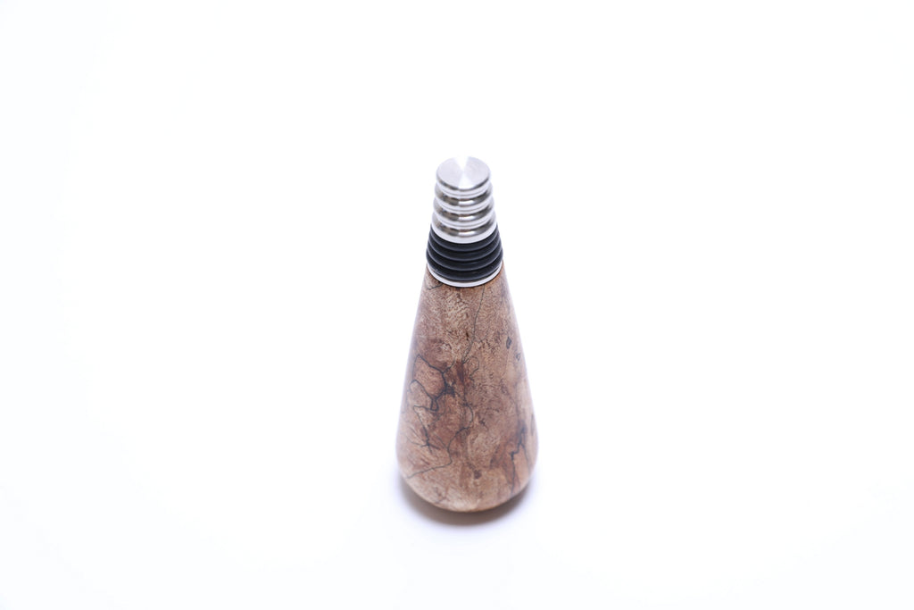 Handmade spalted maple wine stopper with array of natural colors, made in USA