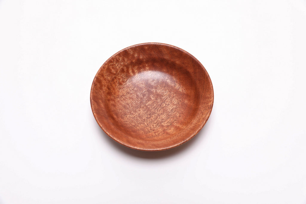 Deep dish sapele ring bowl with raised foot, 4¾ inches diameter