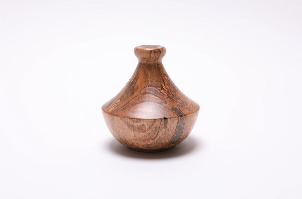 Close-up of spalted ambrosia maple wood grain showing dramatic spalting lines and ambrosia figure