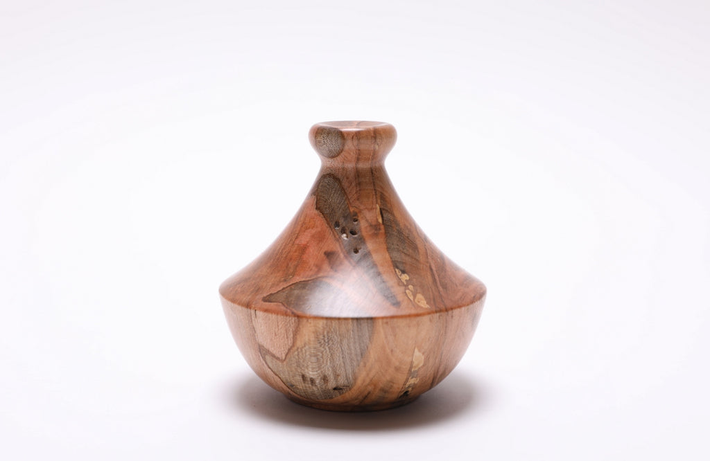 Artisan-crafted spalted ambrosia maple weed pot for dried flowers and branches