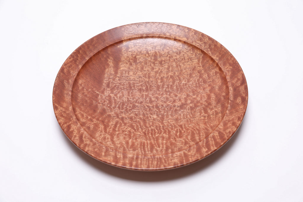 urned wooden bowl in pommele sapele made in USA with premium oil finish