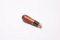 Handmade wild black cherry burl wine stopper with copper tones and natural oil finish