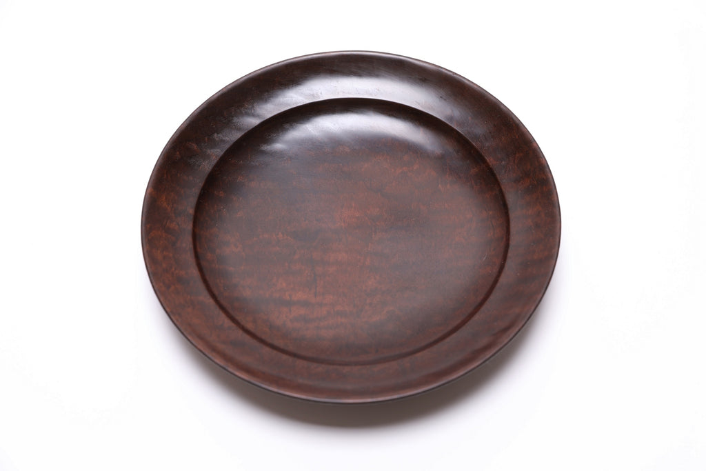Thermally modified tiger maple bowl, angled view highlighting wood grain