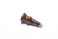 Handcrafted walnut burl wine stopper with brass Niles BR-9000 fixture