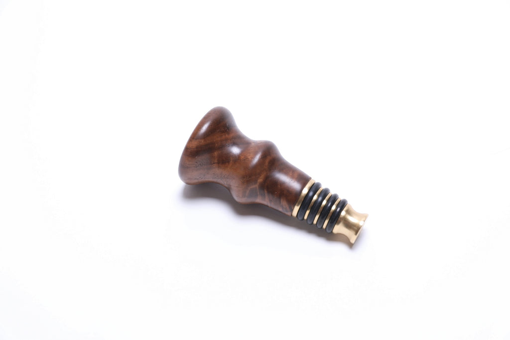 #2767 Wild Black Walnut Burl Wine Stopper  (3 1`/2" x 1 3/4")