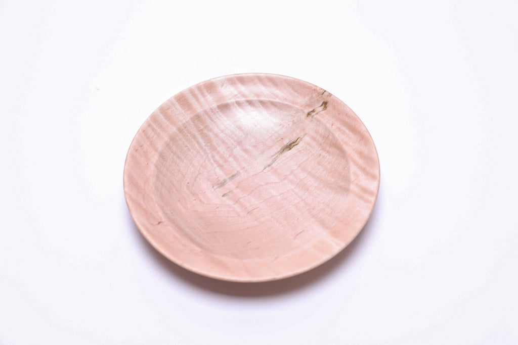 Handmade tiger maple wooden ring dish, 5 5/8 inch, Made in USA