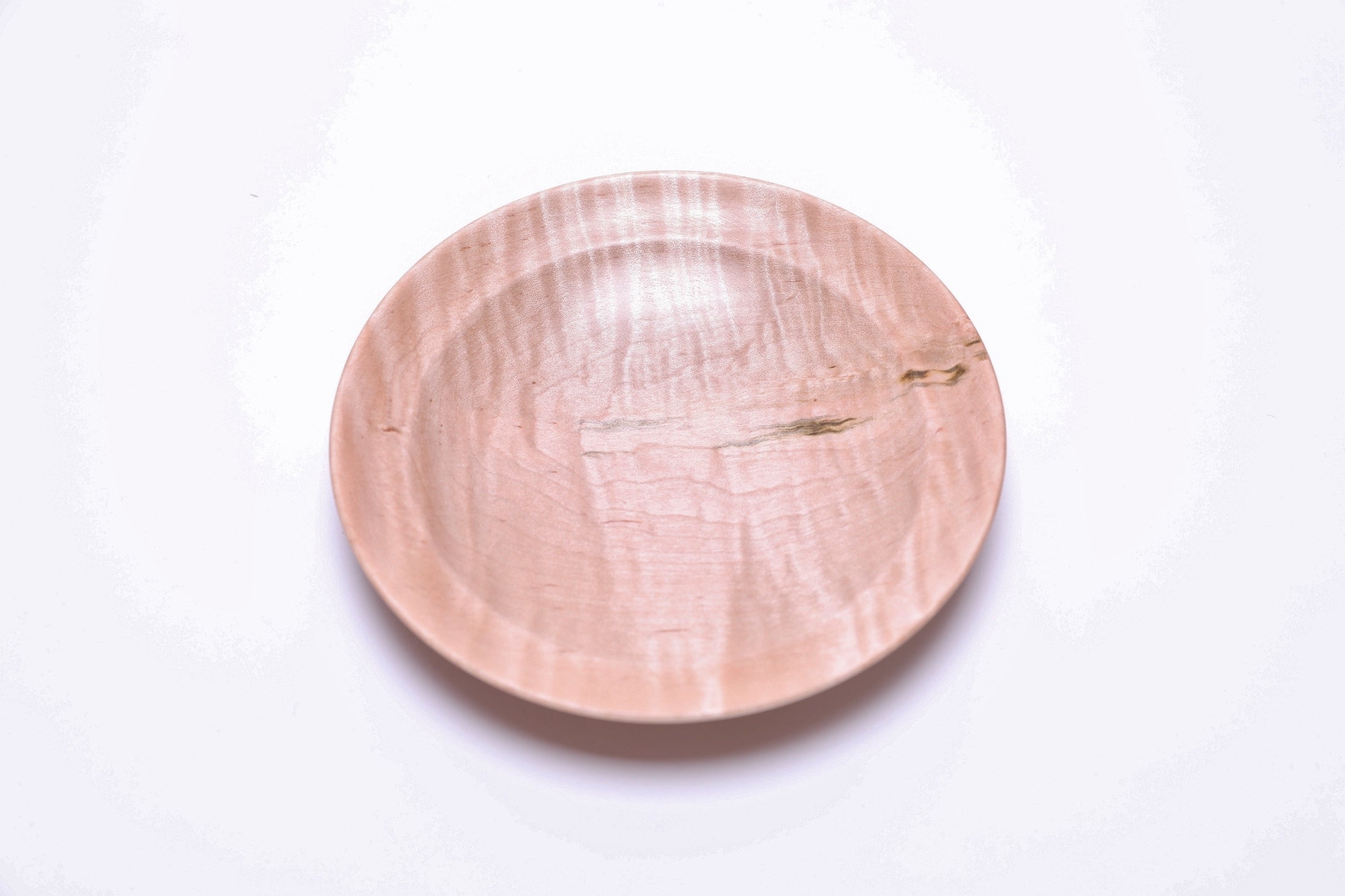 Handmade tiger maple wooden ring dish, 5 5/8 inch, Made in NC