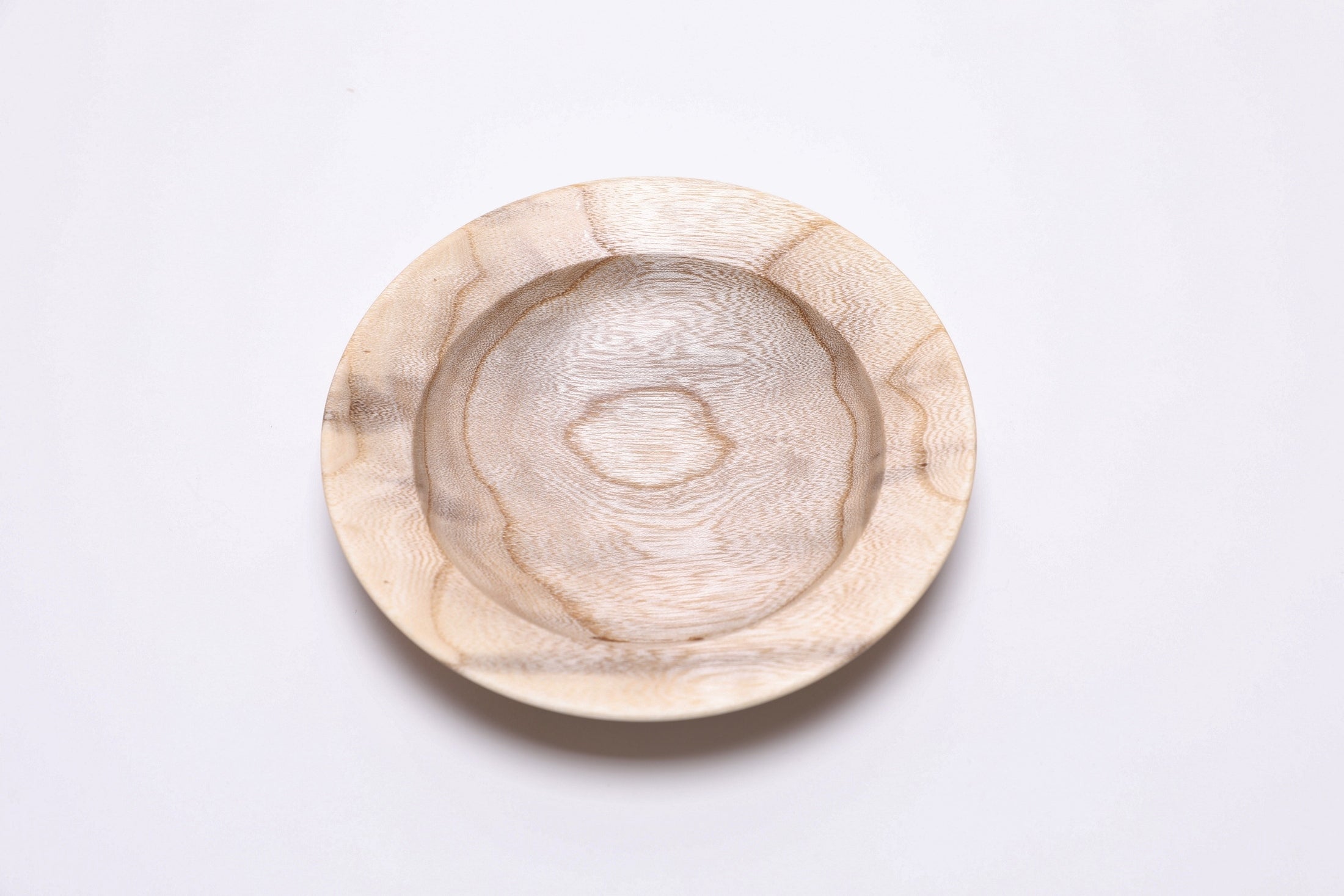 American hophornbeam ring dish showing beetle tracks and cream to gray color variation