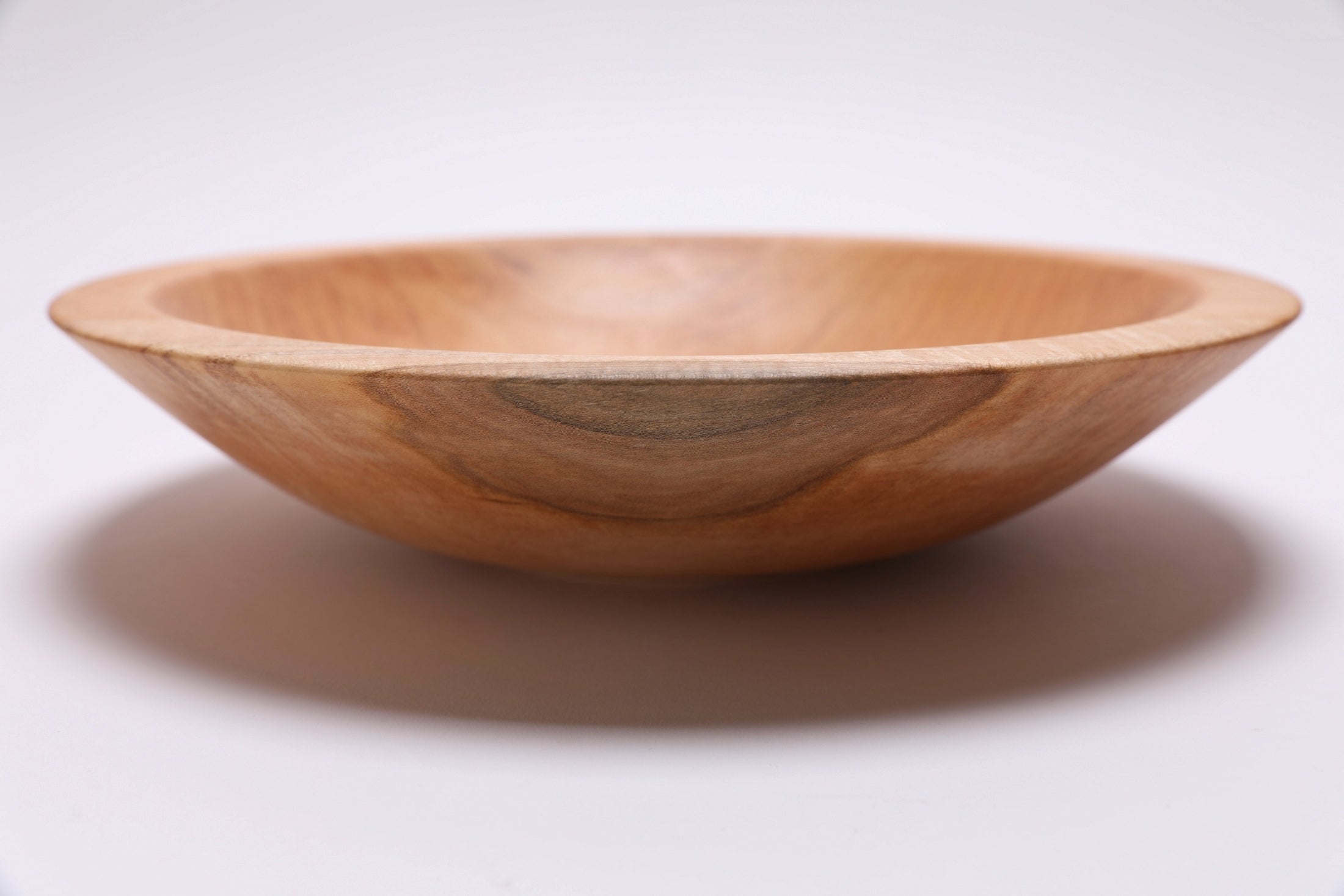 Side view of sugar maple chopping bowl rotated 180 degrees, handmade in USA