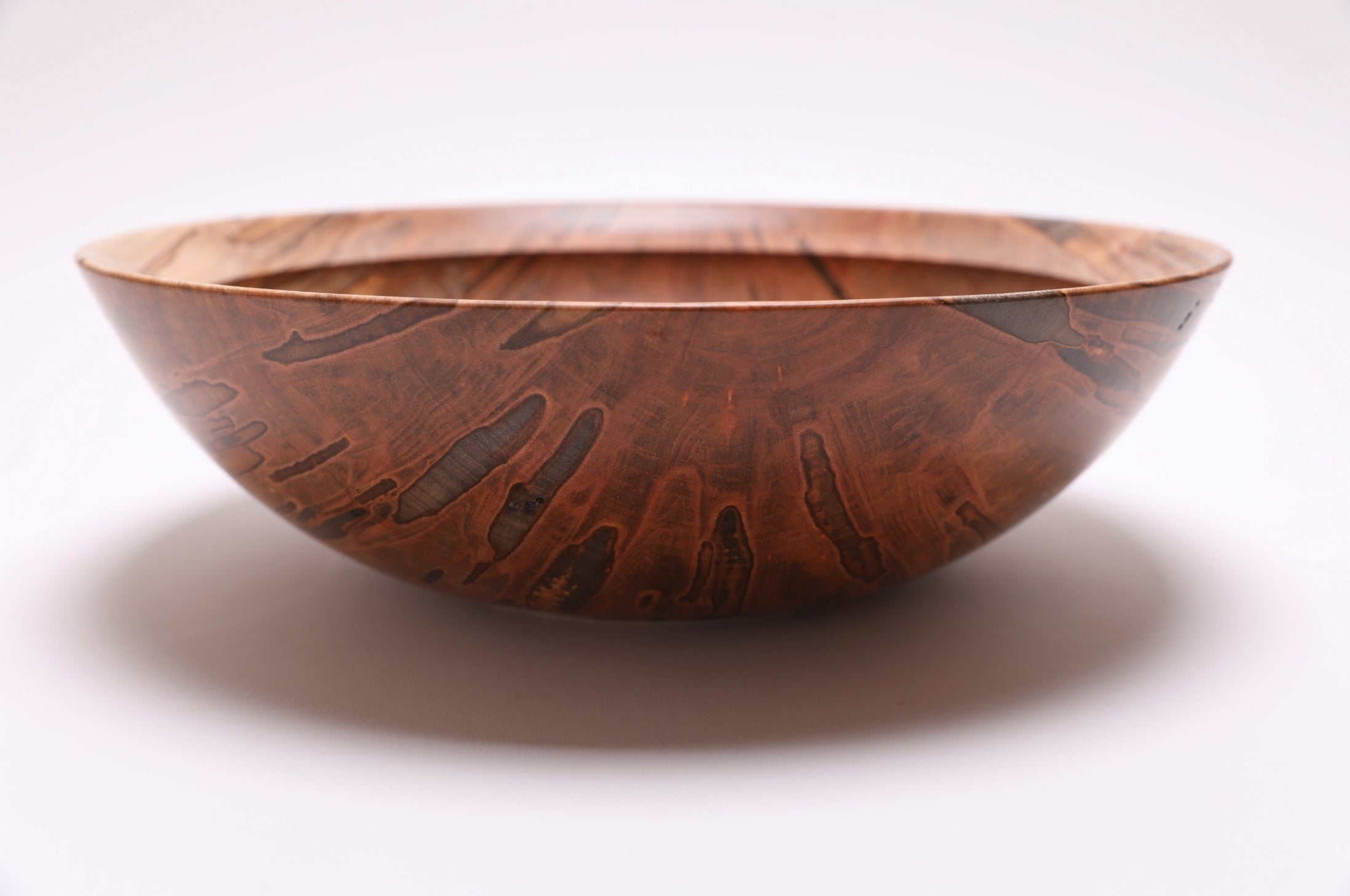 Ambrosia maple salad bowl, side view, 12 inches wide, Sanders Woodworking