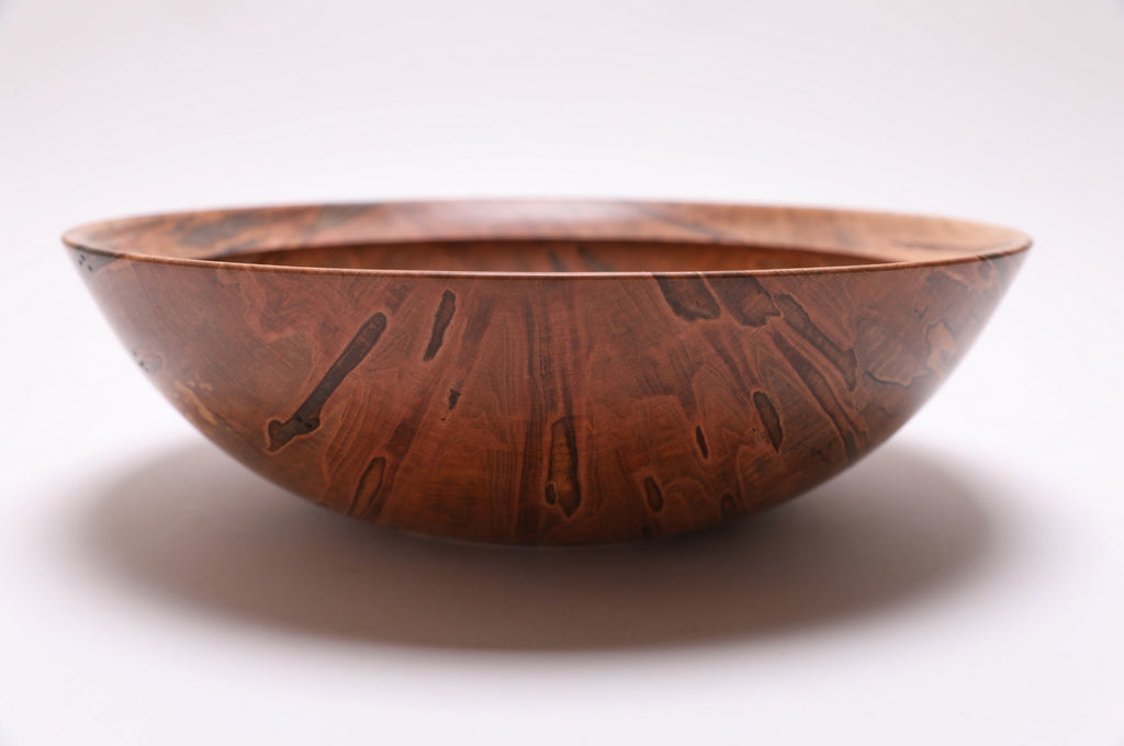 Ambrosia maple salad bowl, side view rotated 180 degrees, food-safe oil finish, handmade in NC
