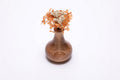 Ambrosia maple weed pot with dried flowers, front view, beetle-track figuring, handmade in NC