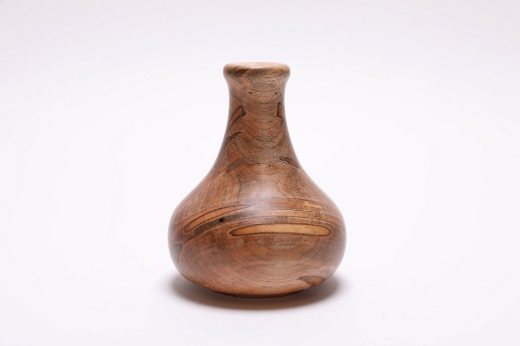 Ambrosia maple weed pot 180 degree view, natural figure and lone beetle hole detail