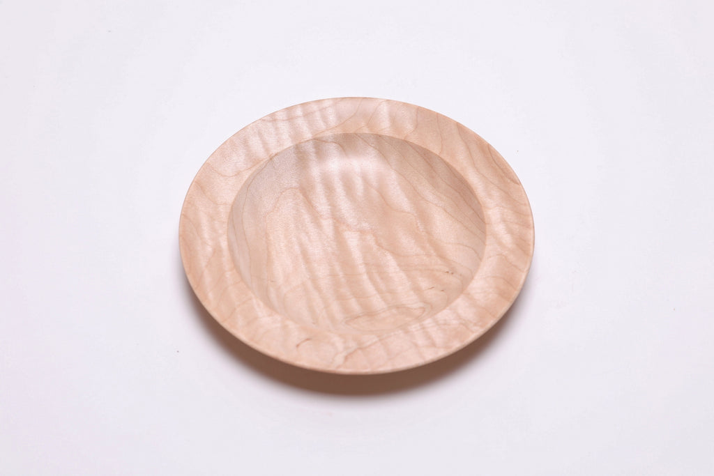 #2802 Quilted Curly Maple Wooden Ring Dish  (6 1/4" x 7/8")