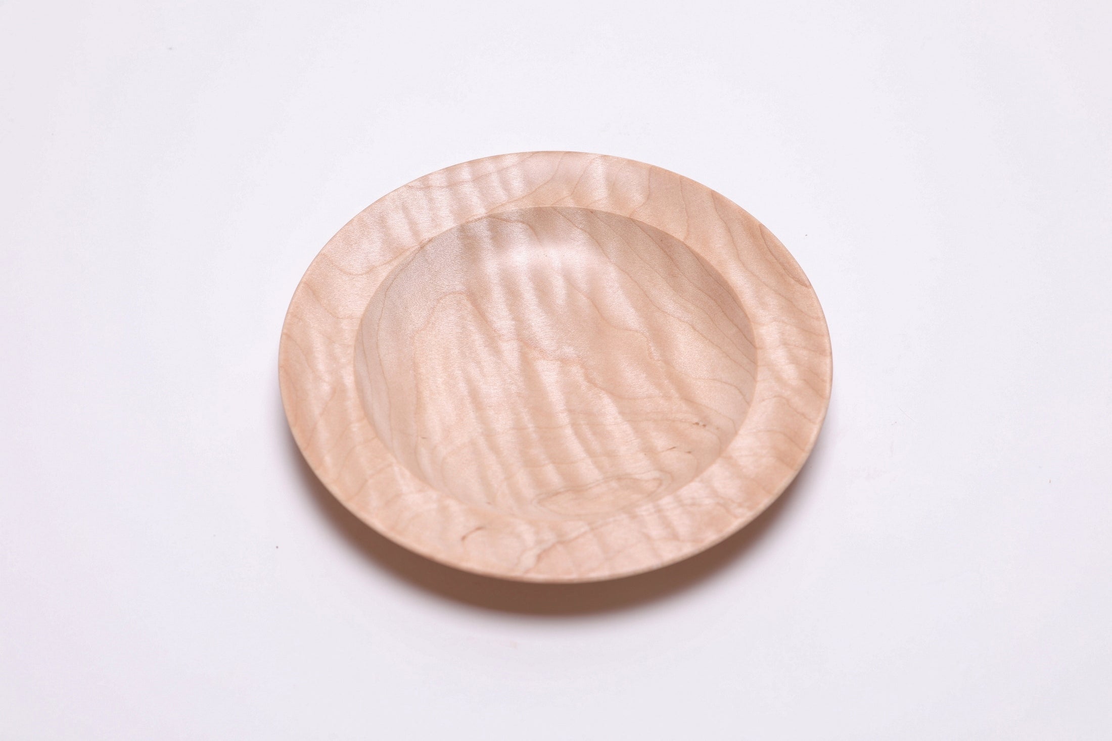 #2802 Quilted Curly Maple Wooden Ring Dish  (6 1/4" x 7/8")