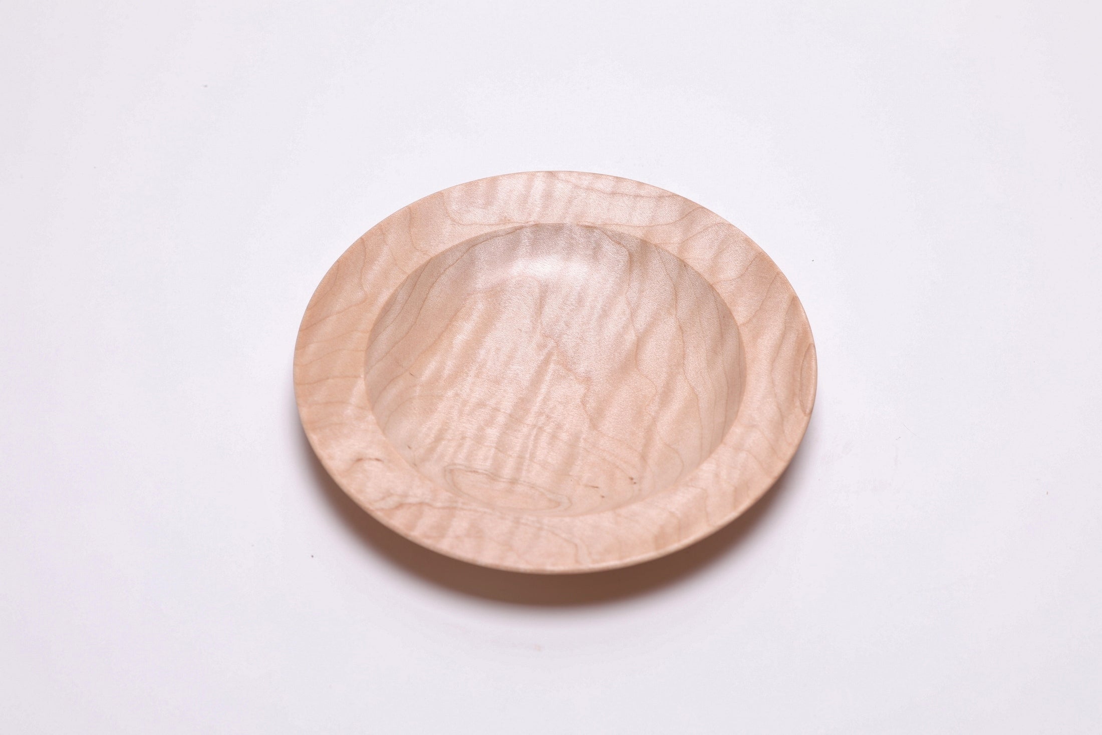#2802 Quilted Curly Maple Wooden Ring Dish  (6 1/4" x 7/8")