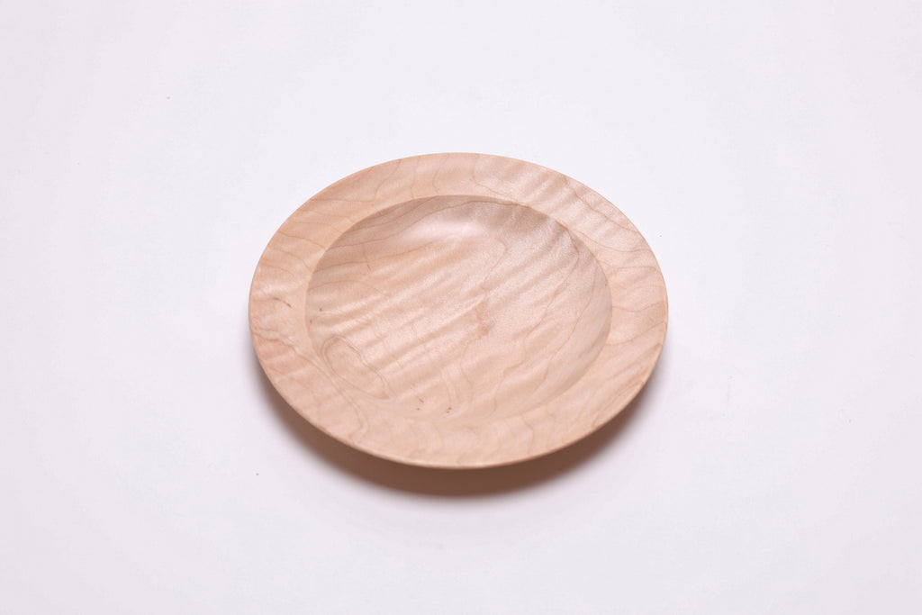 #2802 Quilted Curly Maple Wooden Ring Dish  (6 1/4" x 7/8")