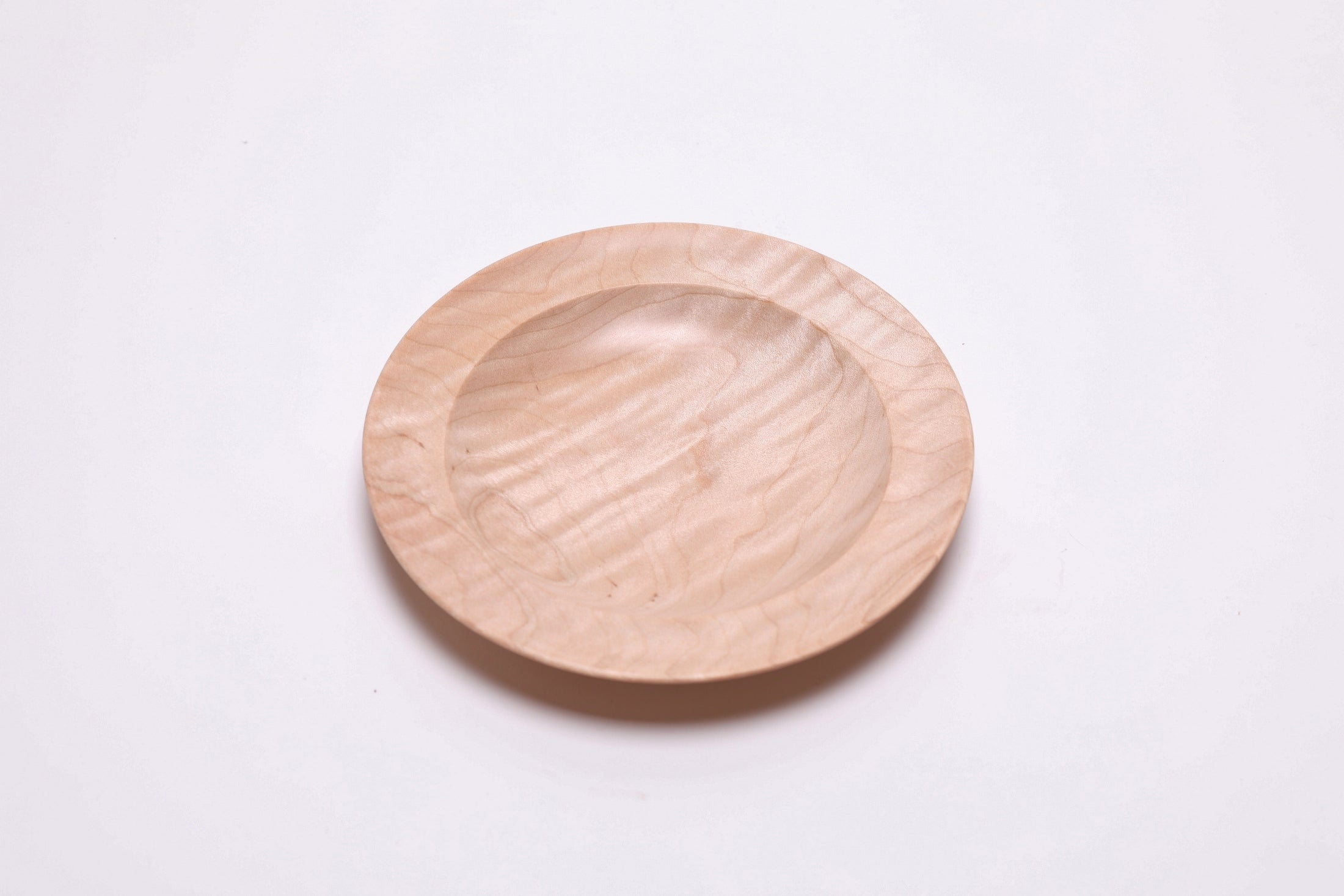 #2802 Quilted Curly Maple Wooden Ring Dish  (6 1/4" x 7/8")