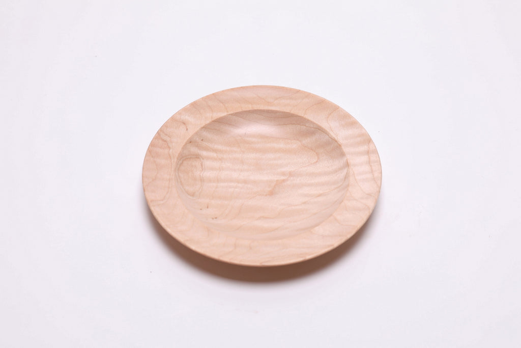#2802 Quilted Curly Maple Wooden Ring Dish  (6 1/4" x 7/8")