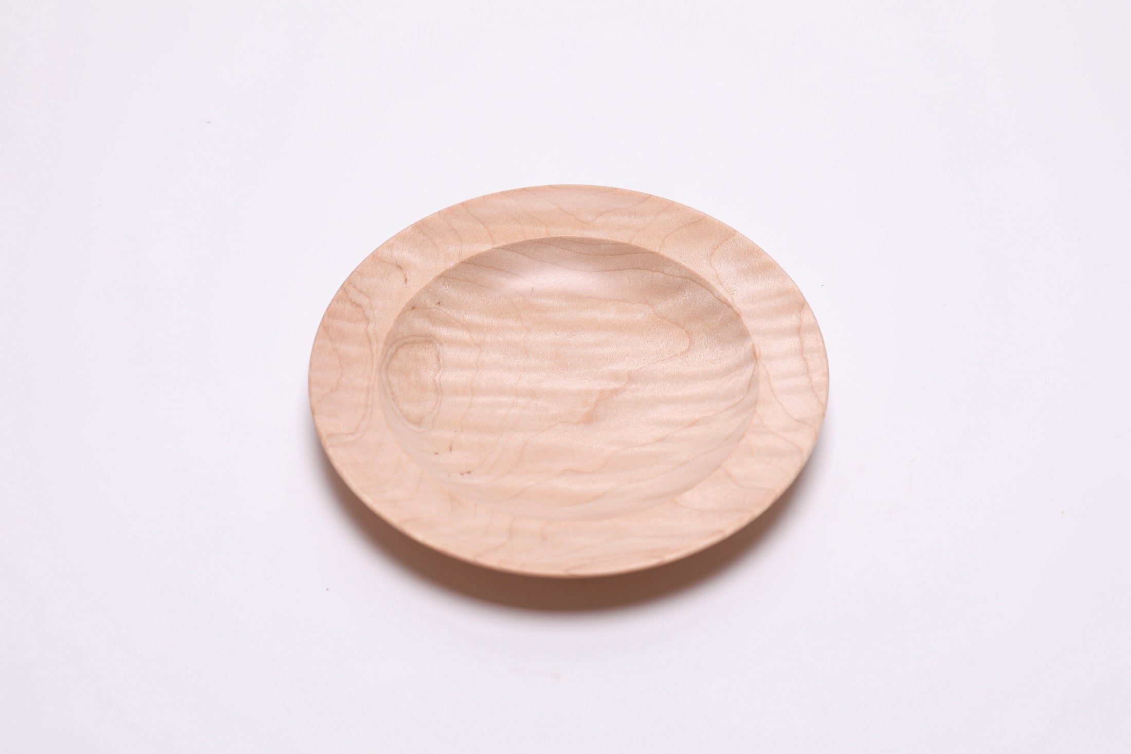 #2802 Quilted Curly Maple Wooden Ring Dish  (6 1/4" x 7/8")