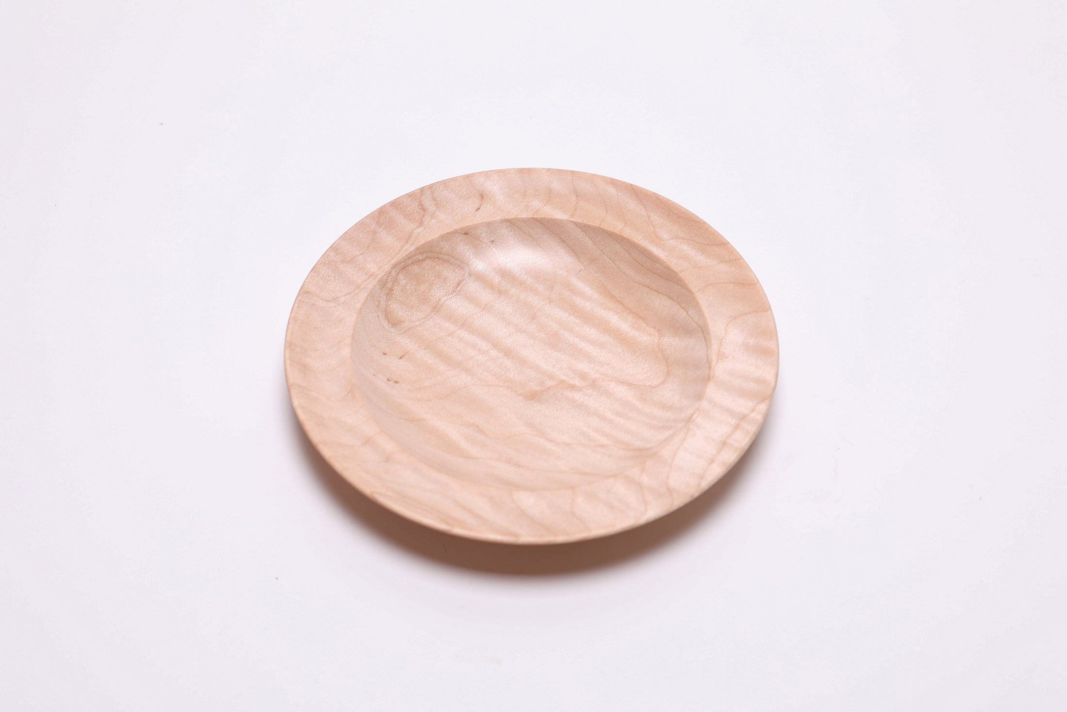 #2802 Quilted Curly Maple Wooden Ring Dish  (6 1/4" x 7/8")