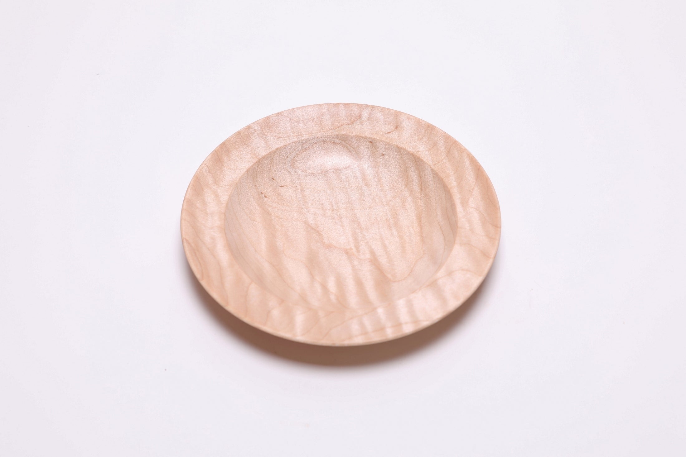 #2802 Quilted Curly Maple Wooden Ring Dish  (6 1/4" x 7/8")