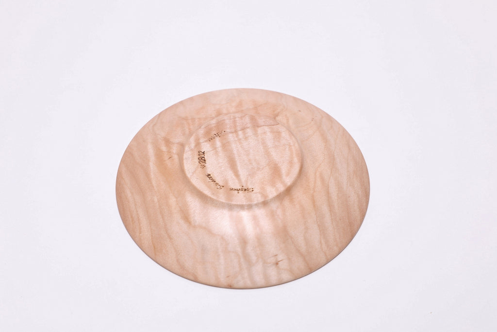 #2802 Quilted Curly Maple Wooden Ring Dish  (6 1/4" x 7/8")